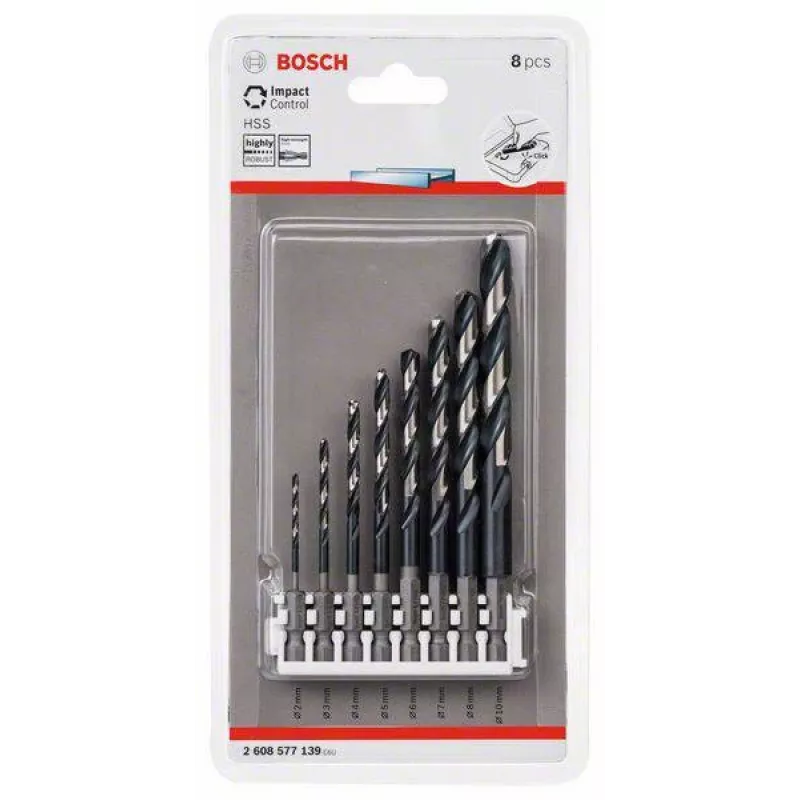 Bosch HSS Spiralbohrerset 2608577139 Impact Control 8-teilig 2-10 mm