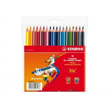 STABILO Trio Buntstifte, 4,2 mm, sortierte Farben, 18 Stück