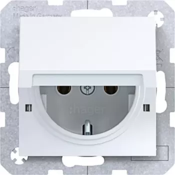Hager WAS1112WG Schuko-Steckdose Axcent/Cenit Lichtweiß Glänzend IP44