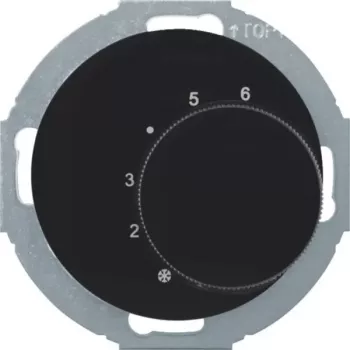 Hager WLN5026BG Temperaturregler mit Wechselkontakt und Serienschalter R.classic Schwarz