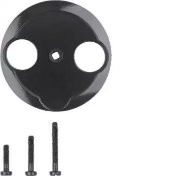 Hager WTF4592BG Mittelstück für Antennensteckdose 2-Loch 1930/Glas Schwarz