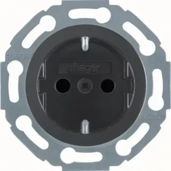Hager Witty WTS1200BG Schuko Steckdose Schwarz Glänzend