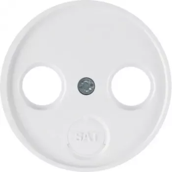 Hager WLF1068WG Zentralplatte für Antennendose 2- und 3-Loch, Polarweiß glänzend, System r.Classic