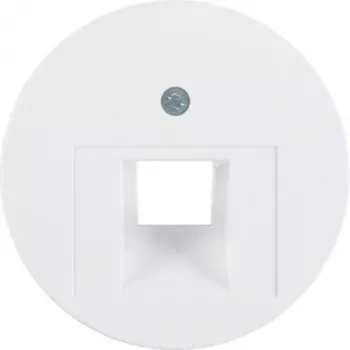 Hager WLF1007WG Zentralplatte für UAE-Steckdose, Polarweiß, glänzend, System r.Classic