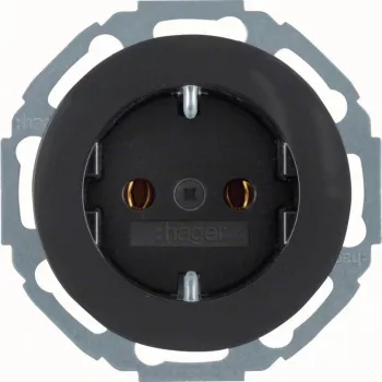 Hager WLS1100BG SCHUKO Steckdose Glänzend Schwarz R.Classic Serie