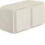 Hager WNC144B SCHUKO Aufputz-Steckdose 2-fach horizontal IP55 mit Klappdeckel, Polarweiß