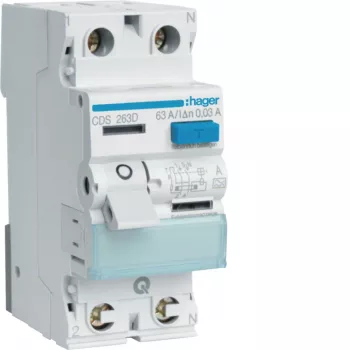 Hager CDS263D RCCB 2-polig 63A 30mA Typ A 6kA QuickConnect
