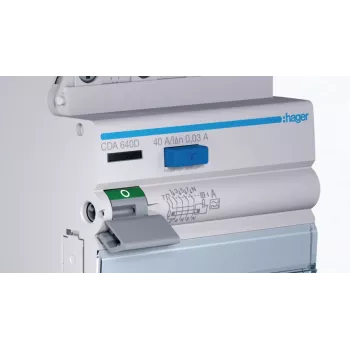 HAGER CDA640D Fehlerstrom-Schutzschalter 4P 10kA 40A 30mA Typ A