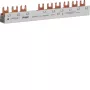 Hager KDN363J 3-polige Phasensammelschiene mit Gabelschluss 10mm² 63A 10 Module