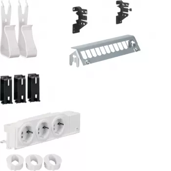 Hager Multimedia Kit UM00M2 mit 3 Steckdosen 12-Port Patchpanel ohne RJ45