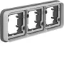 Hager W.1 WNA403 3-Gang Unterputzrahmen Horizontal IP55 Grau