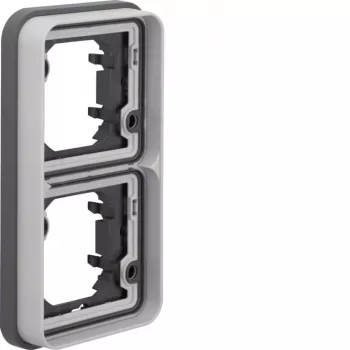 Hager WNA408 Rahmen 2-fach senkrecht Unterputz IP55 grau