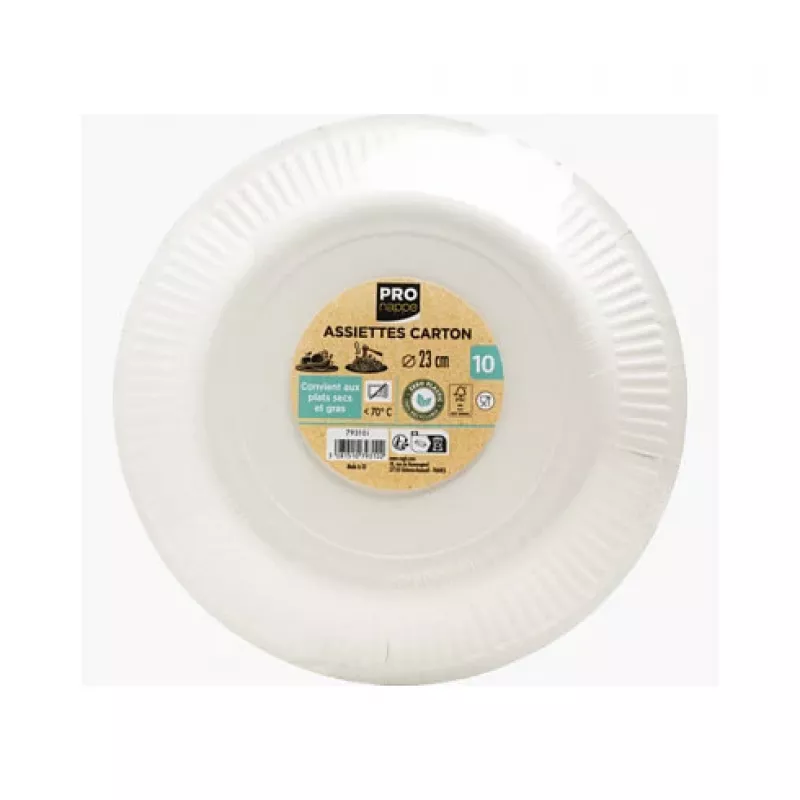 PROnappe 10 Pappteller, rund, Ø 23 cm, Gold