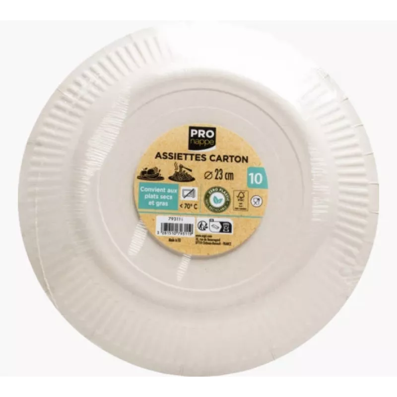 PROnappe Pappteller Ø 23 cm, silber (10 Stück)