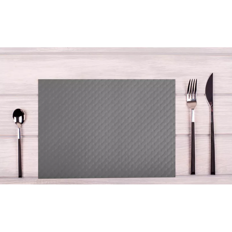 PROnappe Einweg-Tischset 400 x 300 mm, Grau, geprägtes, leicht satiniertes Papier