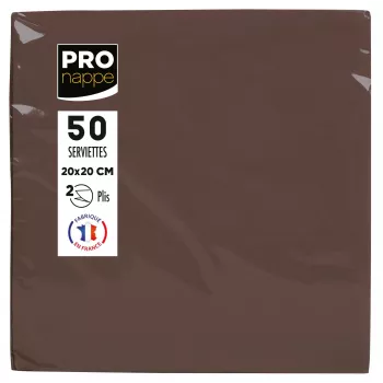 PROnappe Servietten Braun 2-lagig 20,0 x 20,0 cm 50 Stück