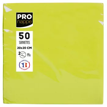 PROnappe Servietten Kiwi Grün 2-lagig 20,0 x 20,0 cm 50 Stück