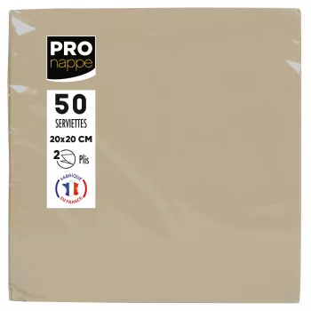 PROnappe Papierservietten Beige-Braun 2-lagig 20 x 20 cm 50er-Pack