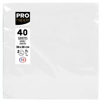 PROnappe weiße Papierservietten 2-lagig 19 x 19 cm 40er-Pack