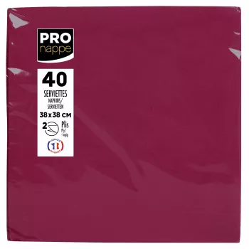 PROnappe Servietten Bordeaux 2-lagig 19,0 x 19,0 cm 40 Stück