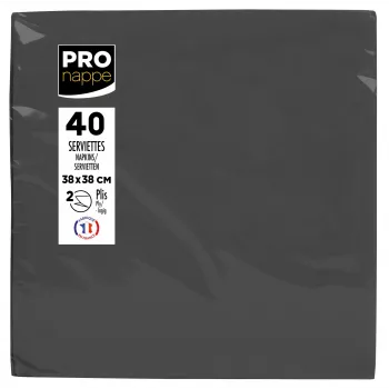 PROnappe Papierservietten Schwarz 2-lagig 19,0 x 19,0 cm 40 Stück