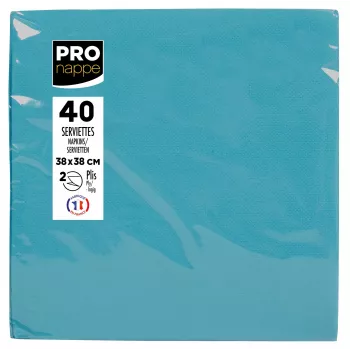 PROnappe Servietten Türkis 2-lagig 19,0 x 19,0 cm 40 Stück