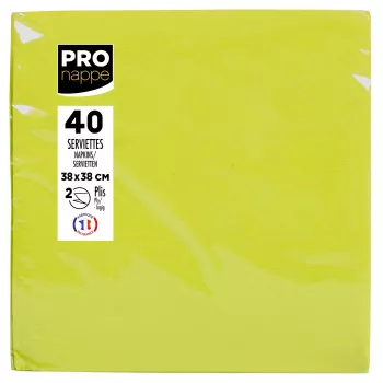 PROnappe Servietten Kiwigreen 2-lagig 19,0 x 19,0 cm 40 Stück