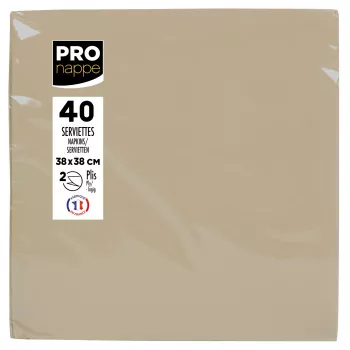 PROnappe Servietten Beige-Braun 2-lagig 19,0 x 19,0 cm 40 Stück