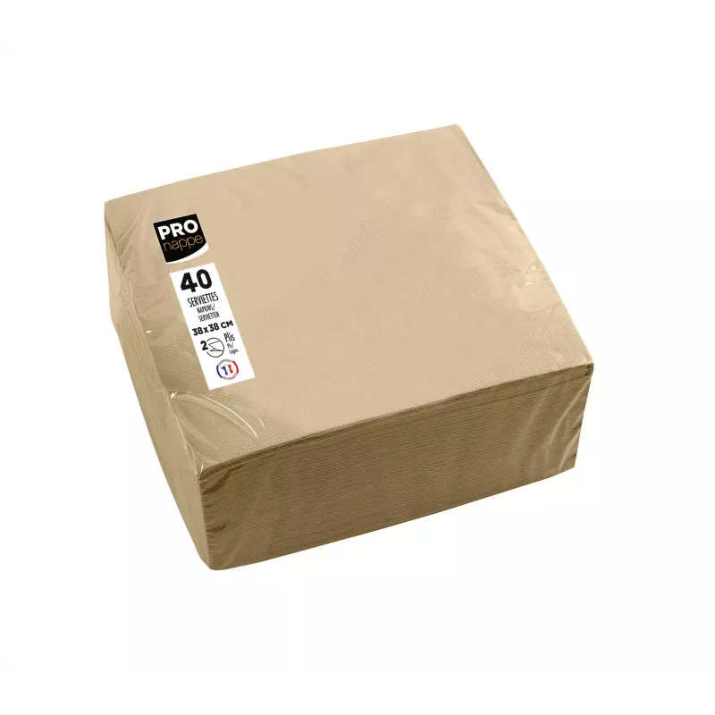 PROnappe Servietten Beige-Braun 2-lagig 19,0 x 19,0 cm 40 Stück