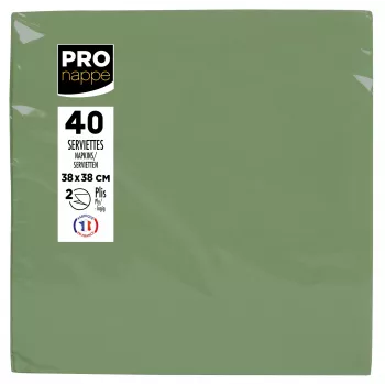PROnappe Olive Green 2-Ply Paper Napkins 19 x 19 cm 40-Pack