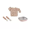 Beaba First Meals 3-in-1 Geschenkset (Teller, Besteckset, Lätzchen) Savannah Bloom