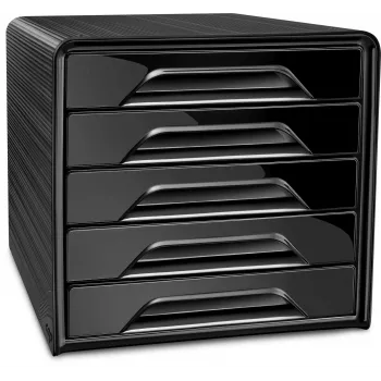 CEP Office Solution Smoove Schubladenbox Schwarz DIN A4 mit 5 Schubladen