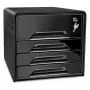 CEP Office Solution Smoove Secure Schubladenbox Schwarz DIN A4 4 Schubladen