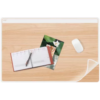CEP Office Solution Schreibtischunterlage Kunststoff Weiß/Buche 65x50 cm