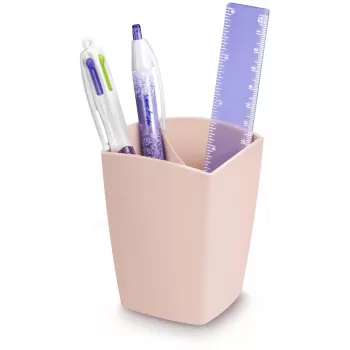 CEP Office Solution Mineral Stiftehalter 2 Fächer Powder Pink rechteckig Polystyrol 74 x 74 x 95 mm