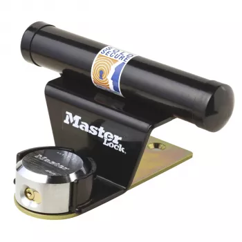 Master Lock Garagentor-Riegel 1488EURDAT Schwarz gehärteter Stahl