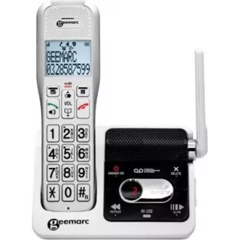 Geemarc AmpliDECT 595 ULE Schnurlostelefon mit Anrufbeantworter, Weiß