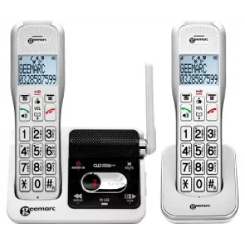 Geemarc AMPLIDECT 595-2 U.L.E Duo Schnurlostelefon mit 2 Mobilteilen - Basisstation - Ladeschale