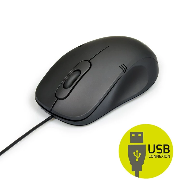 PORT Designs 900900 Full-Size Wired USB Keyboard and Mouse Combo, AZERTY Layout, Black