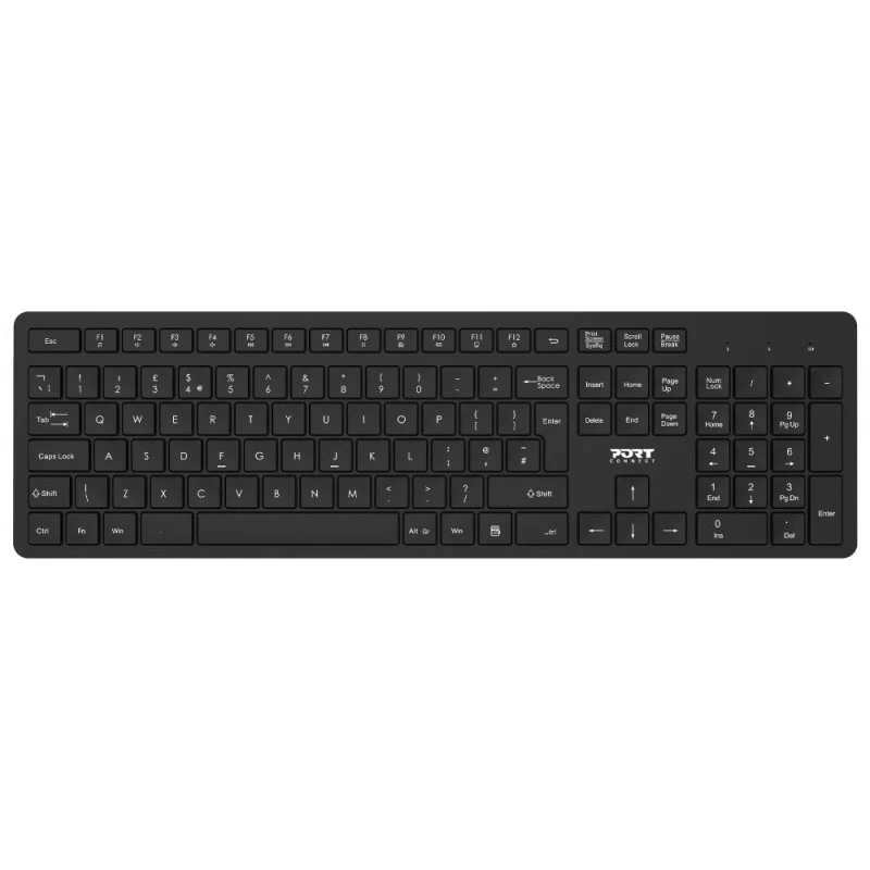 PORT Designs 900904 Full-Size Wireless Keyboard and Mouse Combo - AZERTY - Schwarz