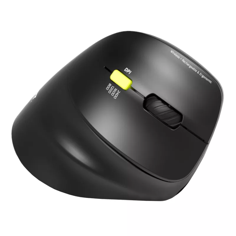 PORT Designs PORT Connect Professional ERGO SHAPE Wireless Rechargeable Mouse - Right-Handed - Optical - 5 Buttons - 2,4 GHz, Bluetooth - USB Receiver