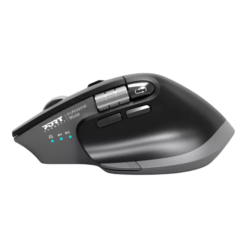 PORT Designs PORT Connect Professional ULTIMATE Wireless Rechargeable Mouse - Optical - 6 Buttons - 2,4 GHz, Bluetooth - USB Receiver