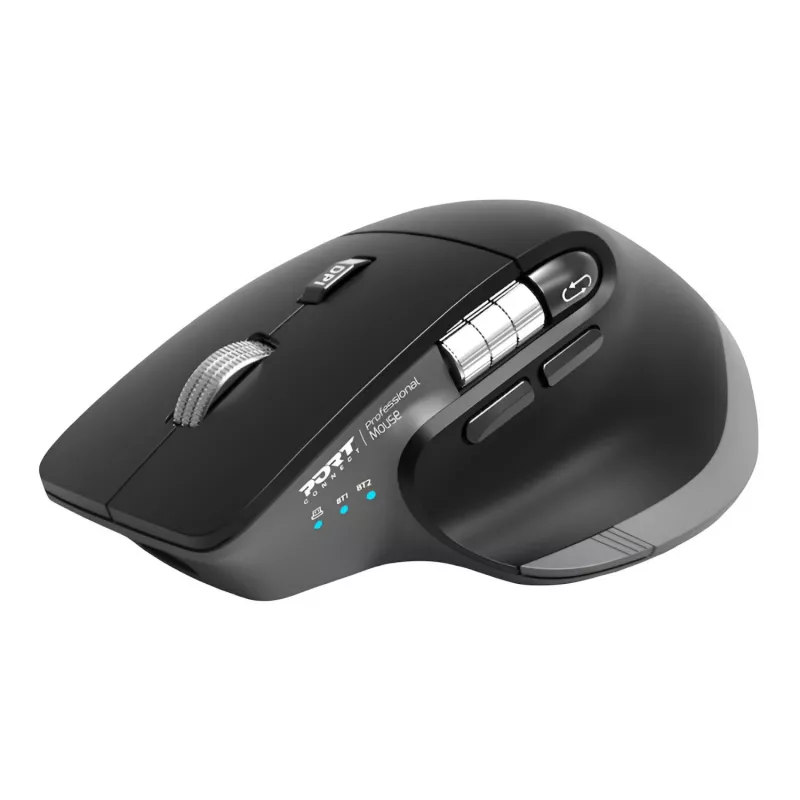 PORT Designs PORT Connect Professional ULTIMATE Wireless Rechargeable Mouse - Optical - 6 Buttons - 2,4 GHz, Bluetooth - USB Receiver