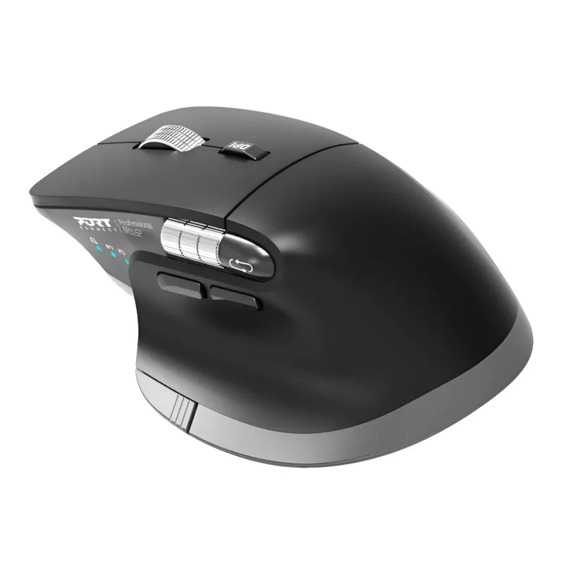 PORT Designs PORT Connect Professional ULTIMATE Wireless Rechargeable Mouse - Optical - 6 Buttons - 2,4 GHz, Bluetooth - USB Receiver