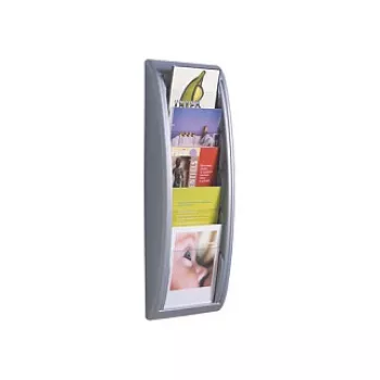 PAPERFLOW Wand-Prospekthalter A5 5 Fächer Aluminium