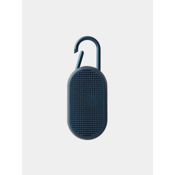 Lexon Mino T Tragbarer Bluetooth-Lautsprecher mit Ladestation und Karabiner, Dunkelblau, IPX4, 3W, TWS, Selfie-Fernauslöser, LA124DB9