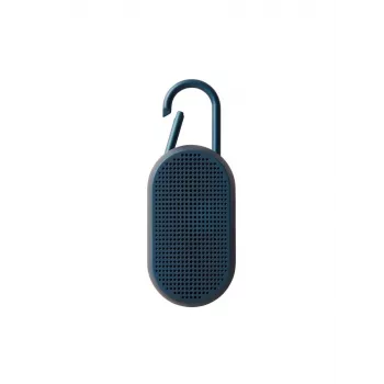 Lexon Mino T Tragbarer Bluetooth-Lautsprecher mit Ladestation und Karabiner, Dunkelblau, IPX4, 3W, TWS, Selfie-Fernauslöser, LA124DB9