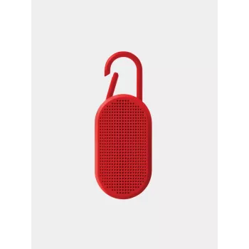 Lexon Mino T Tragbarer Bluetooth-Lautsprecher mit Standfuß und Karabiner, Rot