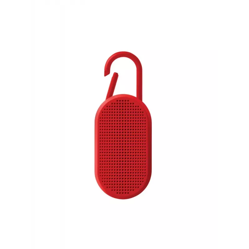 Lexon Mino T Tragbarer Bluetooth-Lautsprecher mit Standfuß und Karabiner, Rot