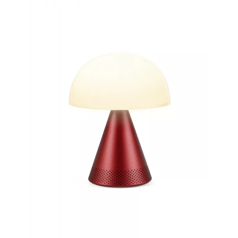 Lexon Mina Audio L LED-Lampe mit Bluetooth-Lautsprecher Dunkelrot LH76DR